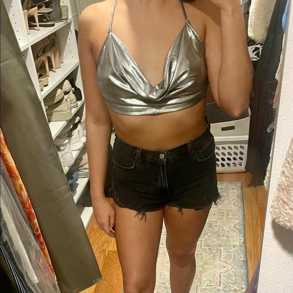 Urban Outfitters Silence + Noise Metallic Crop Top